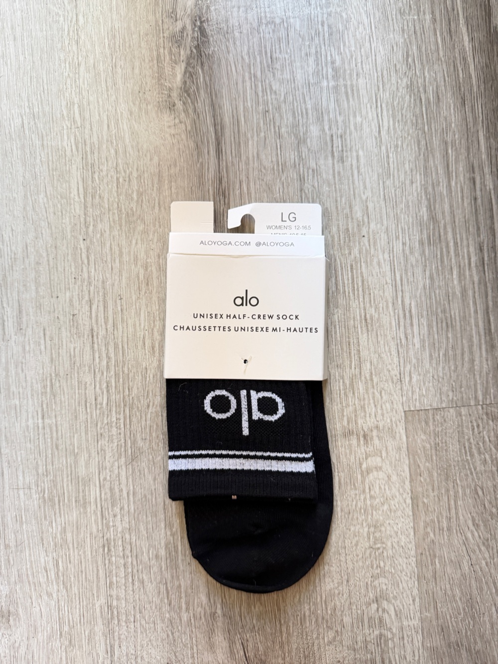 Aldo Black Half-Crew Athletic Socks with White Logo Stripe